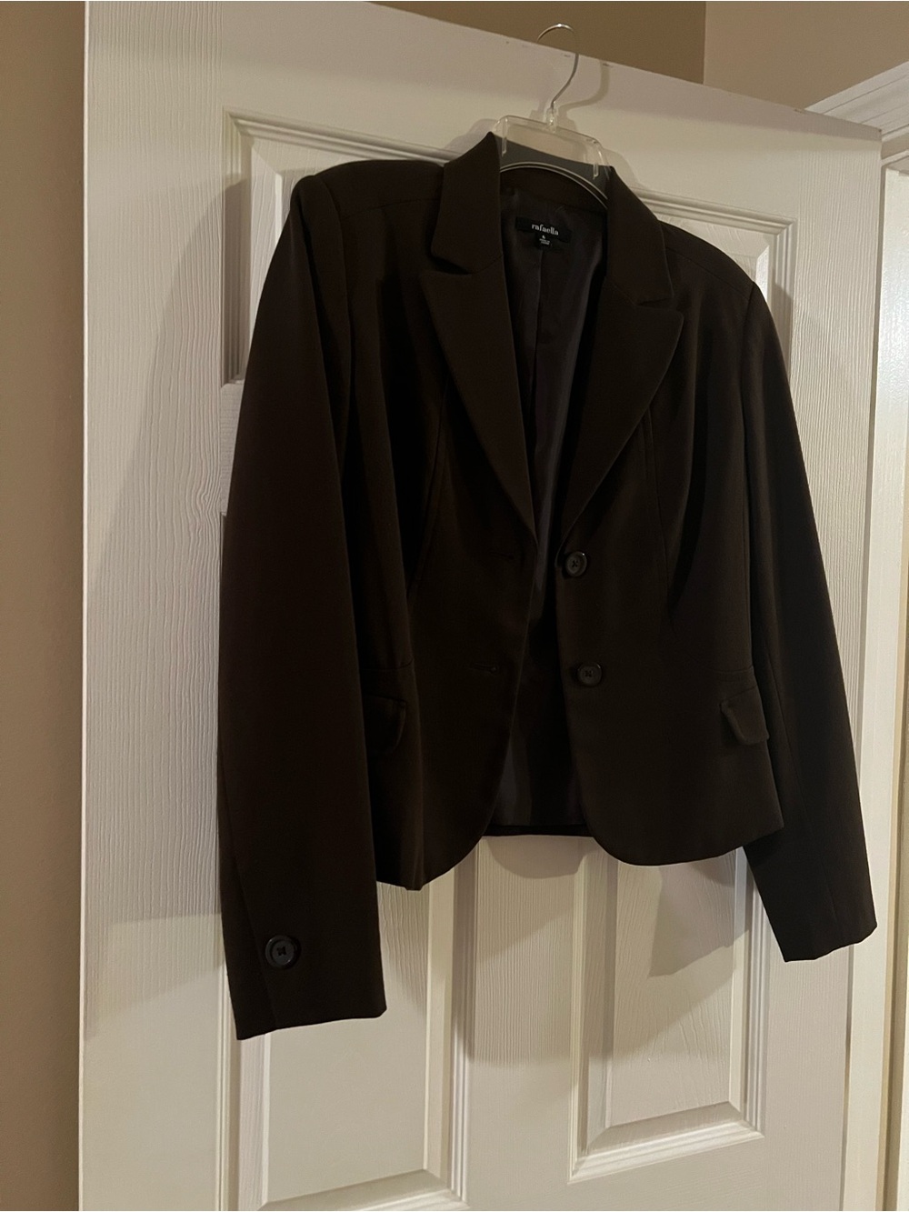 Rafaella Dark Brown Women's Two-Button Tailored Blazer